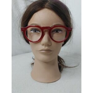 Kids Plastic Frame Glasses Red W Floral Arm Moveable Joints At The Hinges‎